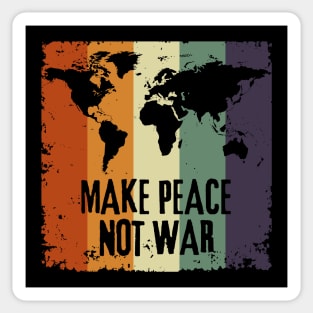 Make Peace Not War World Map Sticker